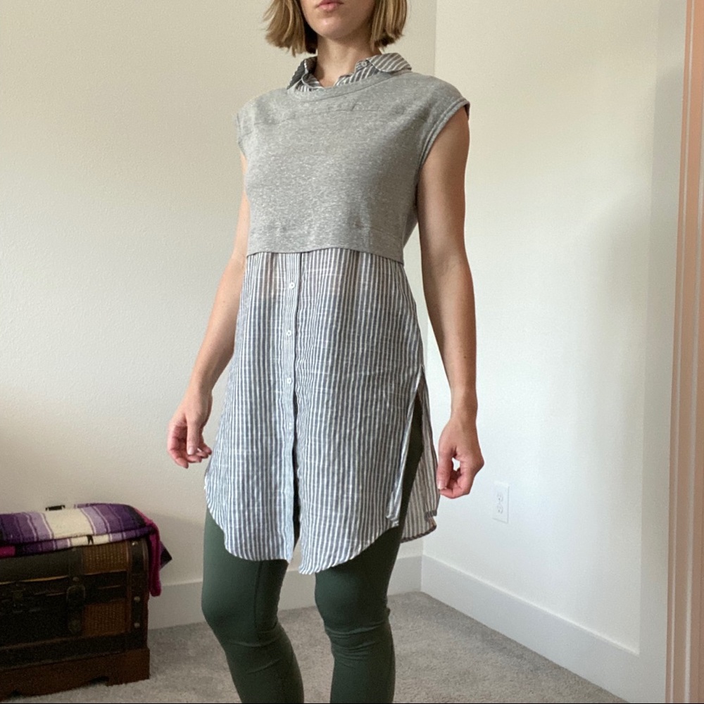 Anthropologie Layered Cap Sleeved Tunic
